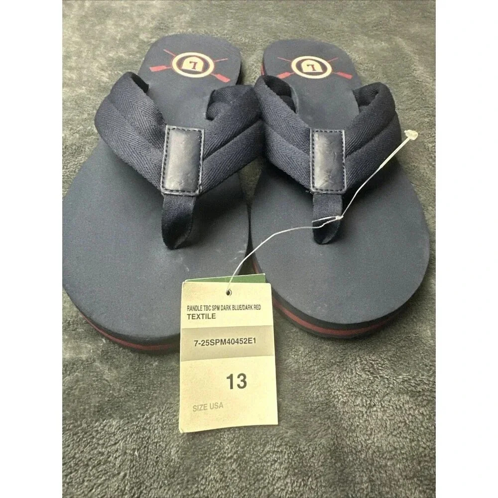 Lacoste Men's Randle TBC Flip Flop Rowing Club Blue Size 13 New - Picture 13 of 16